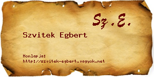 Szvitek Egbert névjegykártya